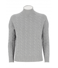 KAOS DAY BY DAY CABLE KNIT HIGH NECK PIBPT062 LIGHT GREY
