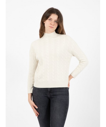 KAOS DAY BY DAY CABLE KNIT HIGH NECK PIBPT062 CREAM
