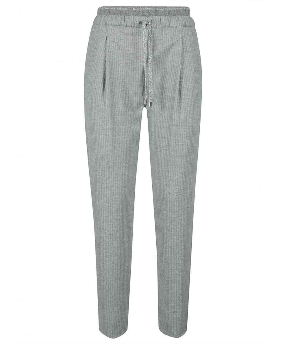 D.EXTERIOR MICRO PINSTRIPE TROUSERS WITH LUREX DETAILS 57841 GREY