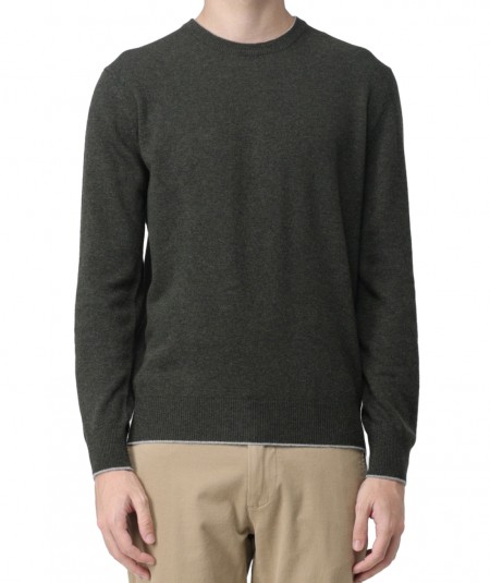 ALTEA WOOL CREW-NECK SWEATER WITH PATCHES 2361000 DARK GREEN