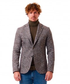 BOB COTTON BLEND SINGLE-BREASTED JACKET LIGHT198 TAUPE GREY