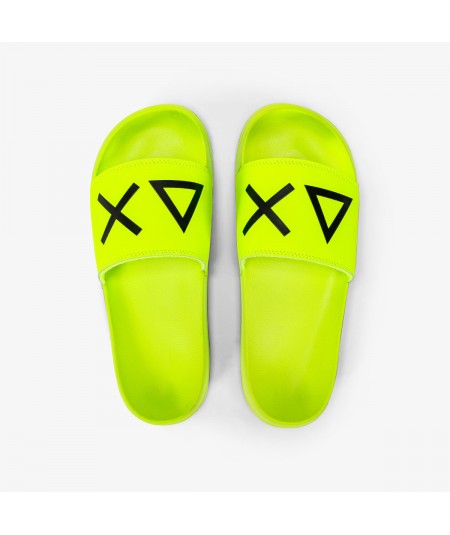 SUN68 SLIPPERS WITH CONTRASTING LOGO X34103 FLUO YELLOW