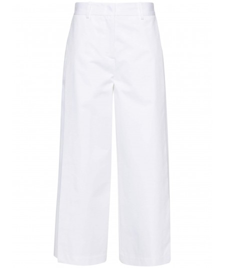 SEMICOUTURE CROPPED TROUSERS WITH SLITS HOLLY Y4SO08 CREAM