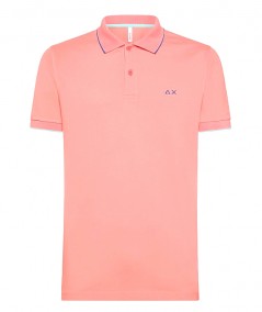 SUN68 POLO WITH SMALL STRIPE ON COLLAR A34113 PINK