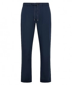 SUN68 TENCEL TROUSERS WITH DRAWSTRING P34106 NAVY BLUE