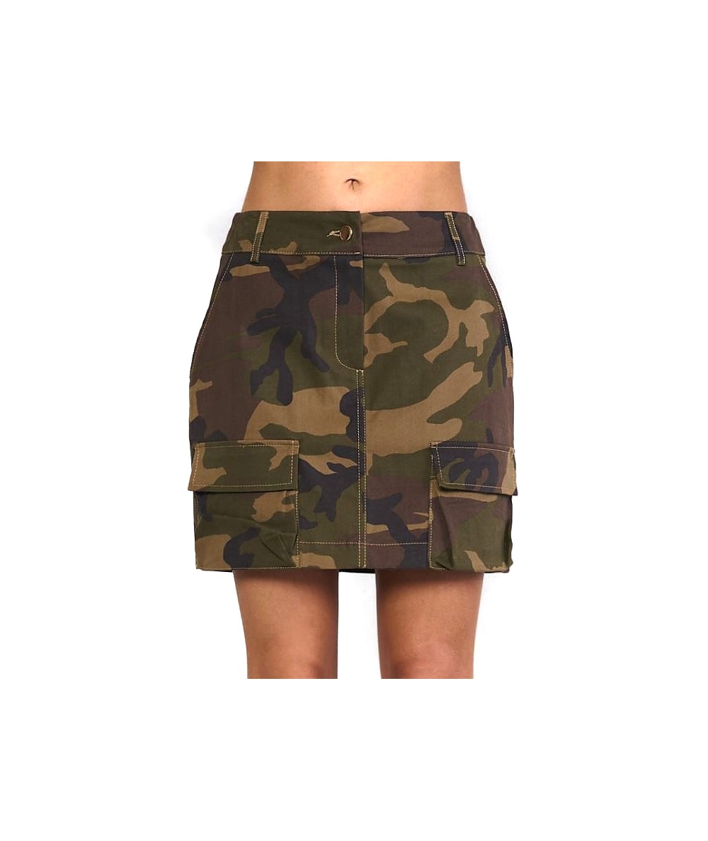 KAOS JEANS MINISKIRT IN MILITARY PATTERN PIJLE011 MILITARY