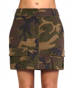 KAOS JEANS MINISKIRT IN MILITARY PATTERN PIJLE011 MILITARY