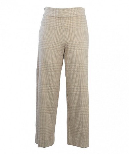 D.EXTERIOR PRINCE OF WALES STRETCH TROUSERS 57721 WHITE/BEIGE
