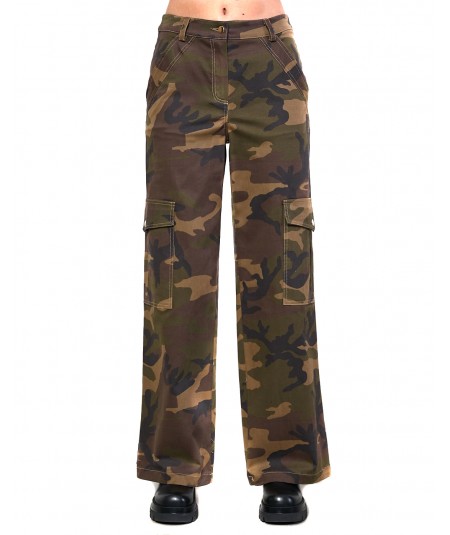 KAOS JEANS PALAZZO TROUSERS MILITARY PATTERNED PIJLE010 MILITARY