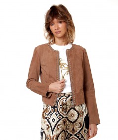 BULLY SHORT JACKET WITH STUDS 7822 TAUPE