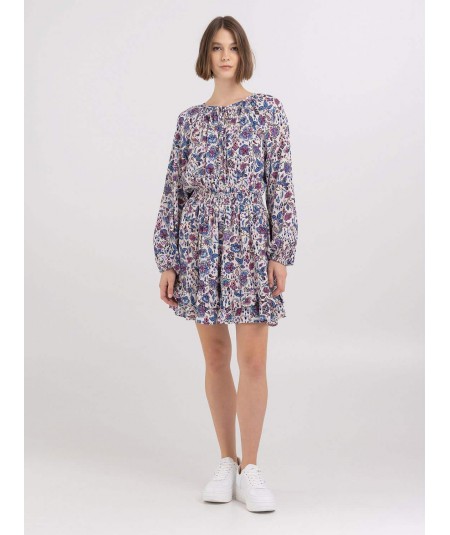 REPLAY SHORT DRESS WITH FLOWER PRINT W9098.000.74958 MULTICOLOUR