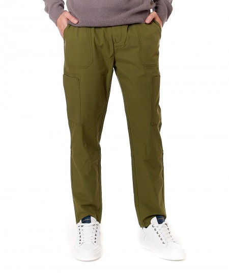 SUN68 TROUSERS WITH LARGE POCKETS P34105 DARK GREEN