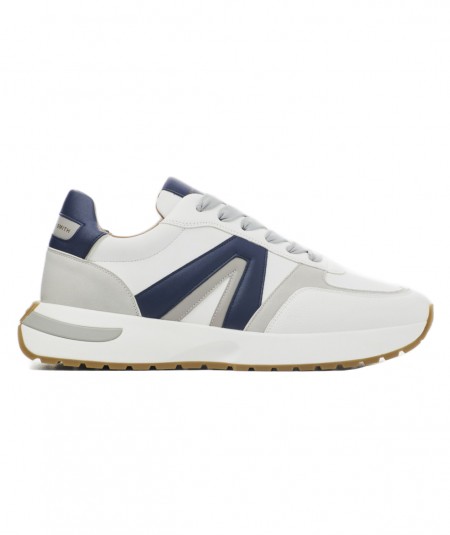 ALEXANDER SMITH TRAINERS HYDE HYM3051 WHITE BLUE GREY