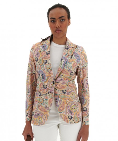 CIRCOLO 1901 SINGLE-BREASTED JACKET IN PAISLEY PATTERN FD3099 MULTICOLOUR