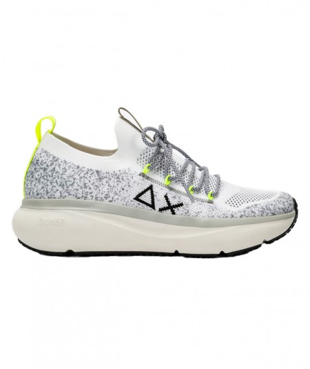 SUN68 TRAINERS WITH FLUO DETAILS JUPITER KNIT Z34127 WHITE