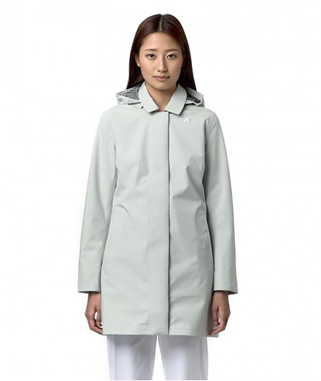 K-WAY TRENCH COAT WITH REMOVABLE HOOD MATHY K7127JW ICE