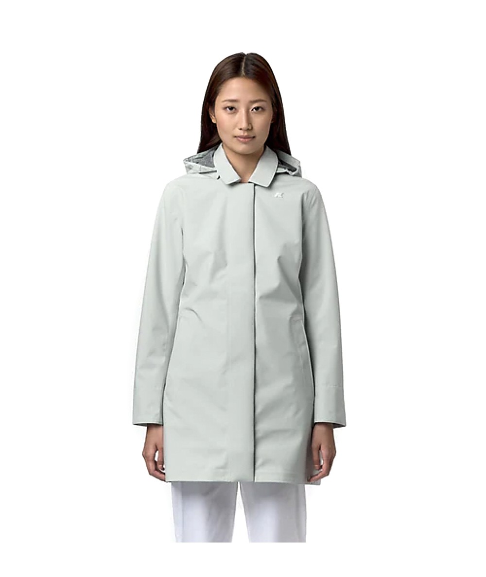 K-WAY TRENCH COAT WITH REMOVABLE HOOD MATHY K7127JW ICE