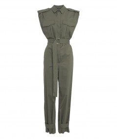 KAOS ICONA SLEEVELESS SUIT WITH SHOULDER PATCH QP5MR006 MILITARY GREEN