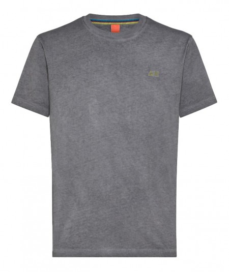 SUN68 BEACH T-SHIRT CREW-NECK SPECIAL DYED T34145 ANTHRACITE