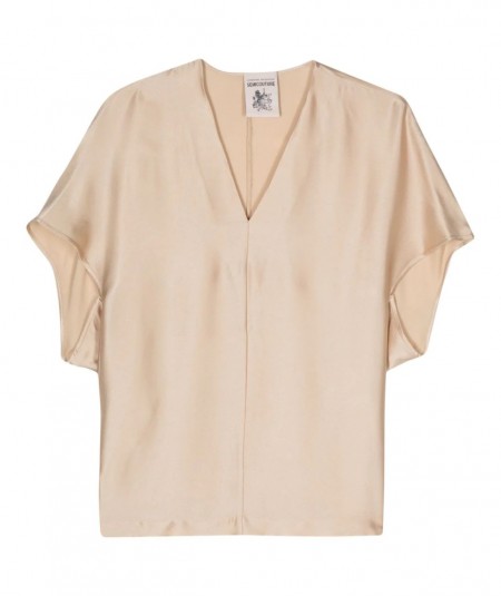 SEMICOUTURE BLOUSE IN SATIN GABRIELLE Y4SM03 CHAMPAGNE