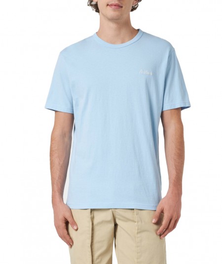 MC2 SAINT BARTH T-SHIRT WITH EMBROIDERED LOGO DOVER DOV0001 LIGHT BLUE