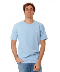 MC2 SAINT BARTH T-SHIRT WITH EMBROIDERED LOGO DOVER DOV0001 LIGHT BLUE