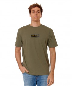 REPLAY COTTON JERSEY T-SHIRT WITH PRINT M6755.000.2660 MILITARY GREEN
