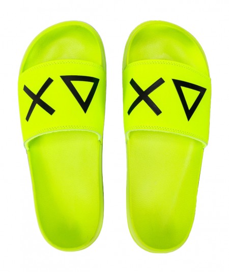 SUN68 SLIPPERS WITH CONTRASTING LOGO X34103 FLUO YELLOW