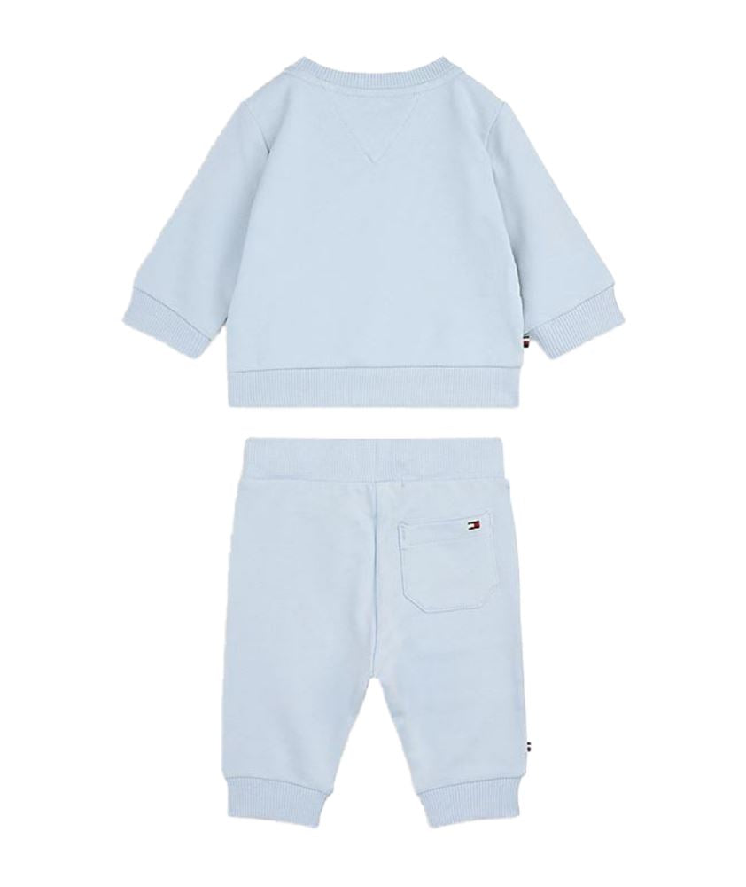 Tommy Hilfiger Crew Neck Sweatshirt and Trousers Set with Logo KN0KN01978 Light Blue