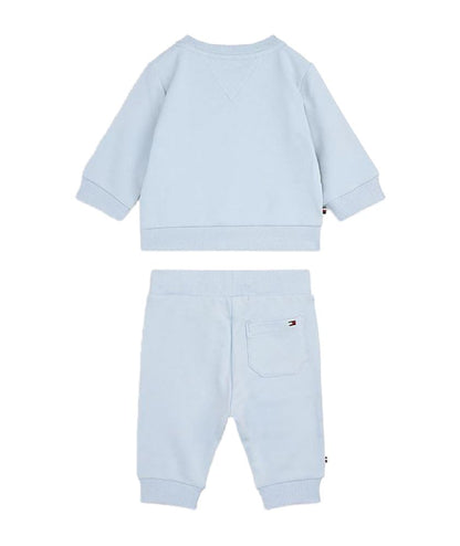 Tommy Hilfiger Crew Neck Sweatshirt and Trousers Set with Logo KN0KN01978 Light Blue