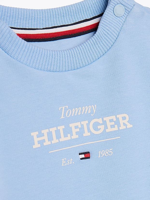 Tommy Hilfiger Crew Neck Sweatshirt and Trousers Set with Logo KN0KN01978 Light Blue