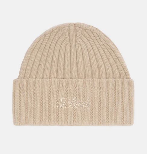 MC2 Saint Barth Berretto con Ricamo WENGEN WOOL Beige 11