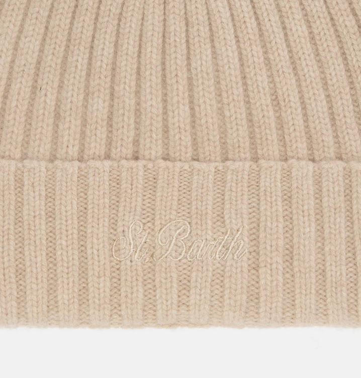 MC2 Saint Barth Berretto con Ricamo WENGEN WOOL Beige 11