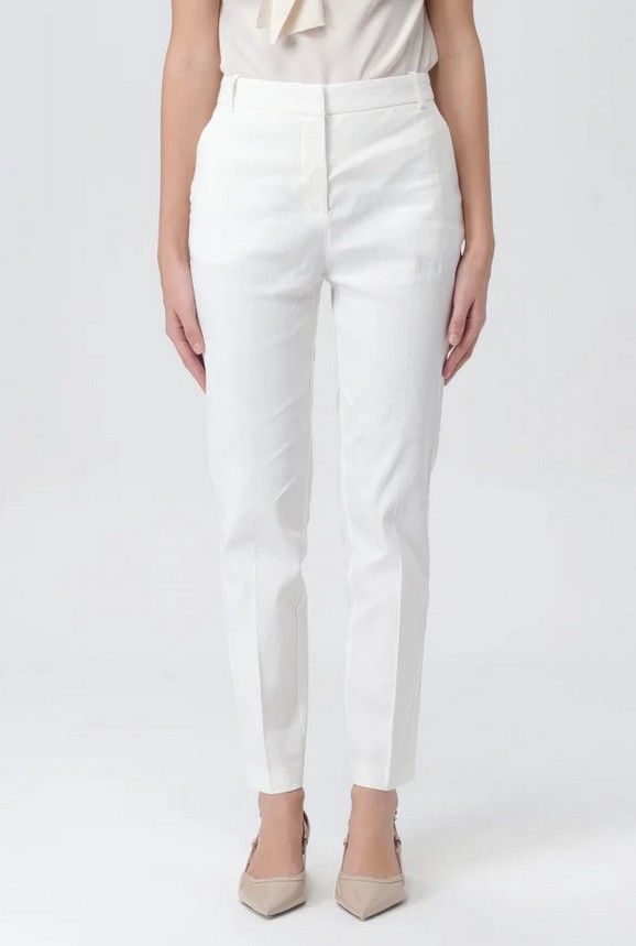 Pinko Pantalone in Lino Stretch Bello Bianco