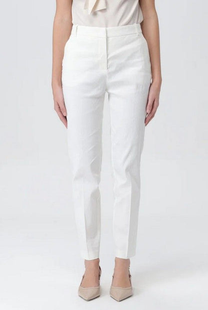 Pinko Pantalone in Lino Stretch Bello Bianco