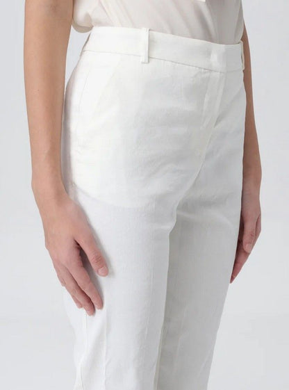 Pinko Pantalone in Lino Stretch Bello Bianco