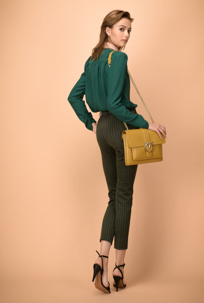 PINKO BELLA 2 SL0 PANTALONE JACQUARD VERDE