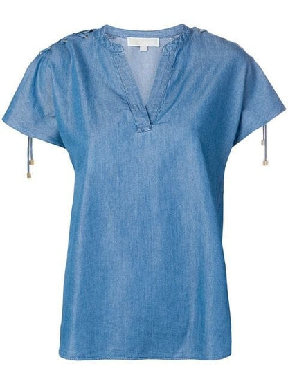 MICHAEL KORS BLUSA IN CHAMBRAY MH84LNT9HH