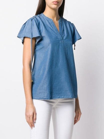 MICHAEL KORS BLUSA IN CHAMBRAY MH84LNT9HH