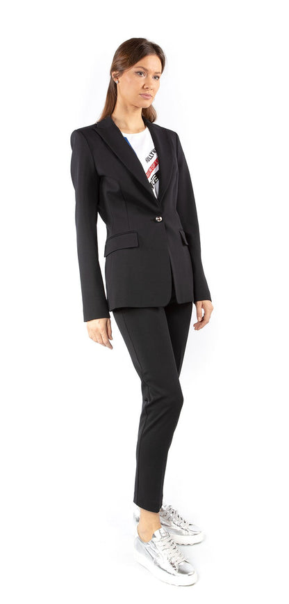 PINKO SIGNUM 6 GIACCA BLAZER IN PUNTO MILANO NERA