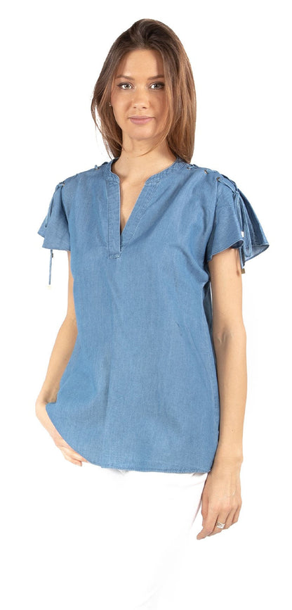 MICHAEL KORS BLUSA IN CHAMBRAY MH84LNT9HH