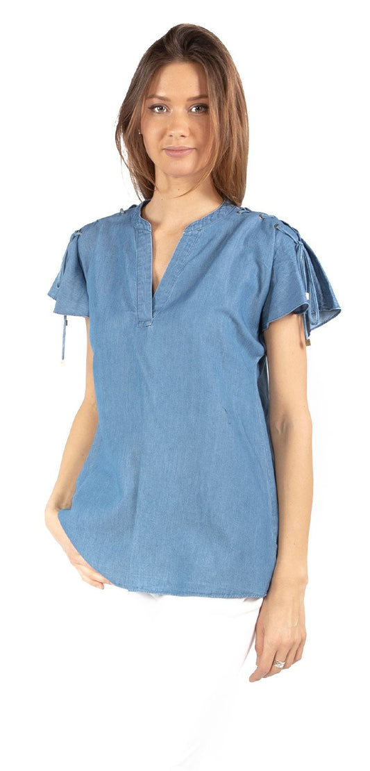 MICHAEL KORS BLUSA IN CHAMBRAY MH84LNT9HH