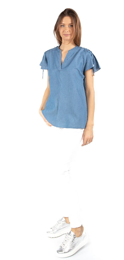 MICHAEL KORS BLUSA IN CHAMBRAY MH84LNT9HH