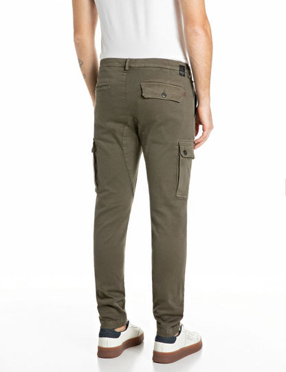 REPLAY Pantalone Cargo Jaan M9649E.000.8366197 Verde Militare