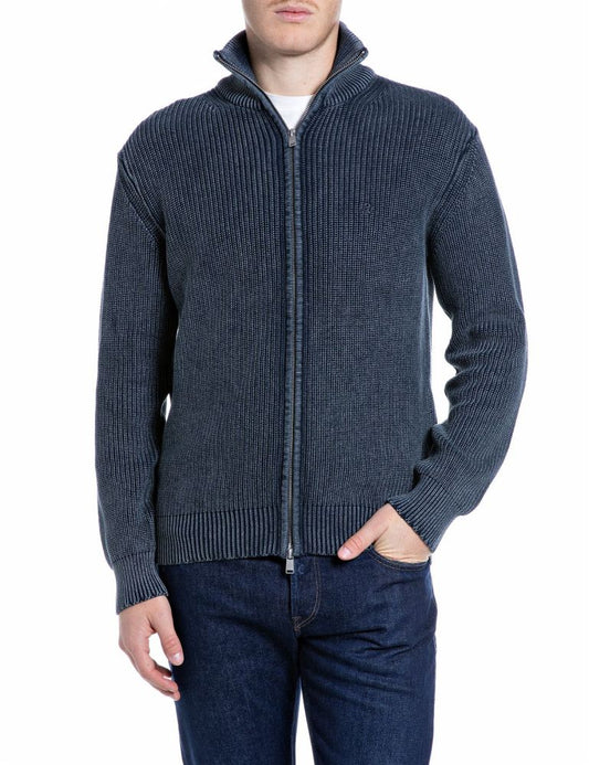 REPLAY Maglione in Cotone Full Zip UK00AV.000.7246IG Blu
