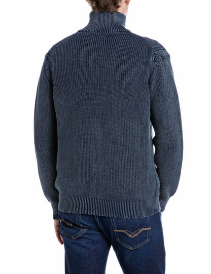 REPLAY Maglione in Cotone Full Zip UK00AV.000.7246IG Blu