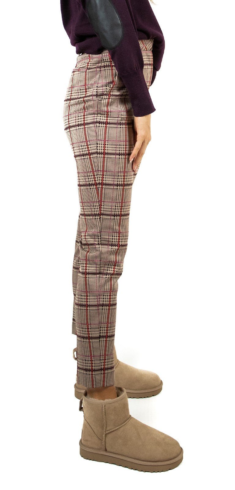 PINKO PANTALONI CHINO IN PUNTO STOFFA A FANTASIA PIED DU POULE BELLA 5 CY7