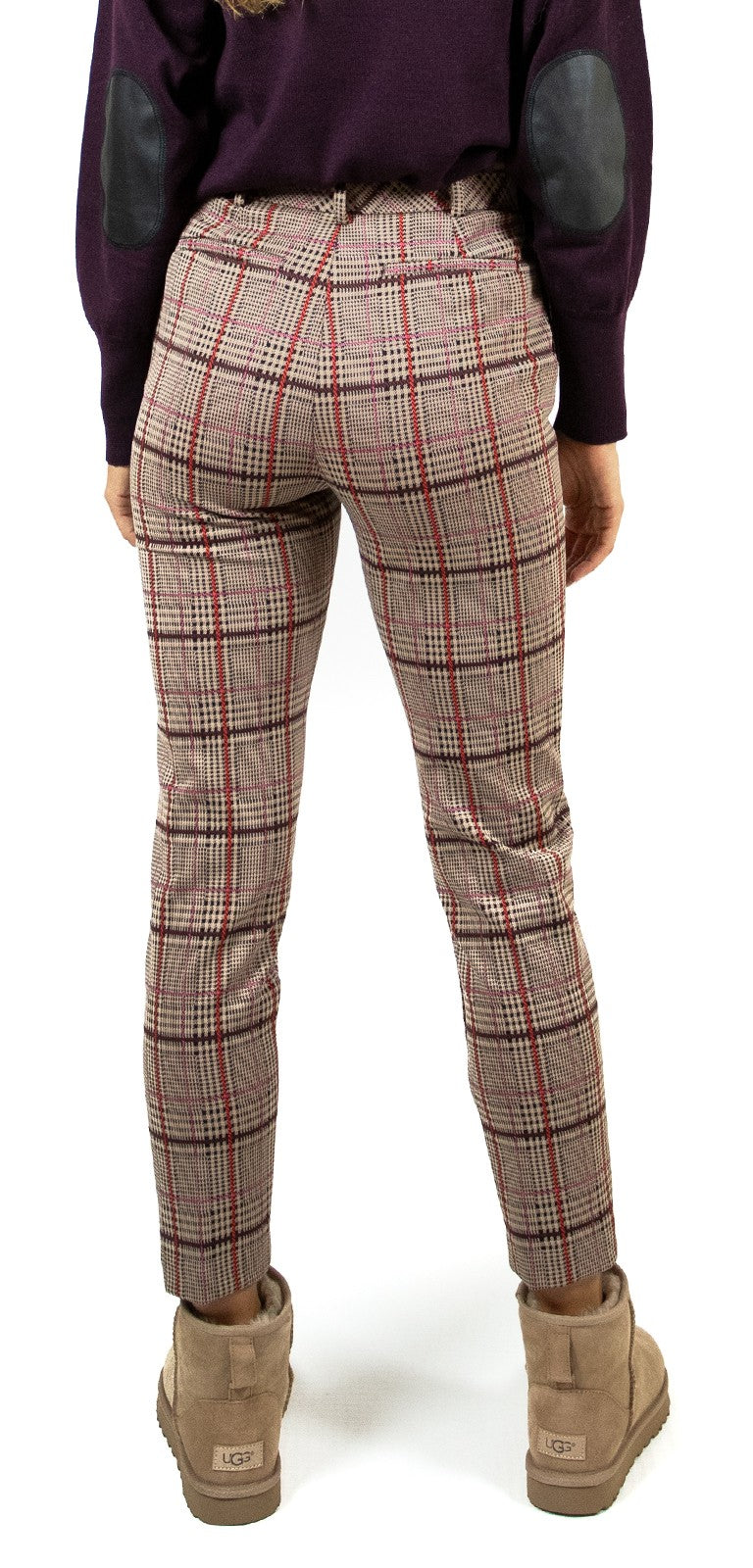 PINKO PANTALONI CHINO IN PUNTO STOFFA A FANTASIA PIED DU POULE BELLA 5 CY7