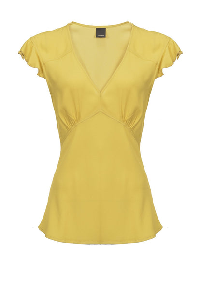 PINKO POP CORN TOP IN CREPE GIALLO