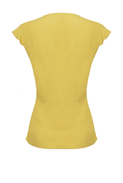 PINKO POP CORN TOP IN CREPE GIALLO